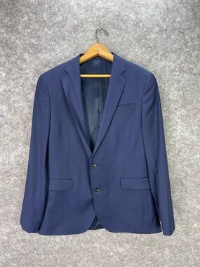 JF J. Ferrar Suit Jacket Mens 40 Regular Blue Slim Fit Stretch 2 Button Blazer